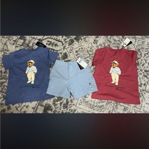 Boys polo Ralph Lauren shorts and t shirt bundle NWT
